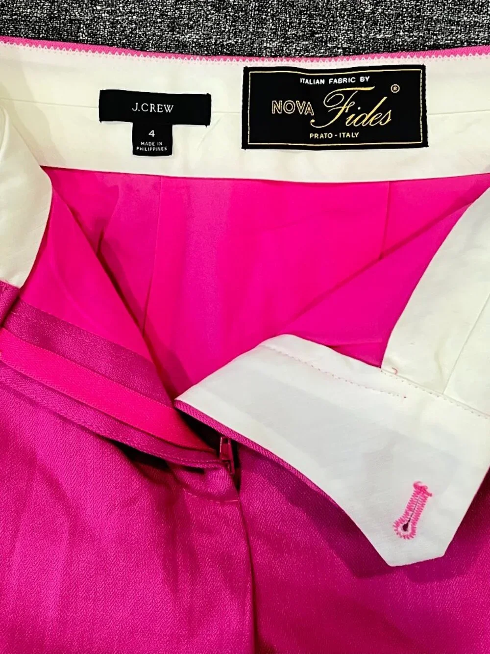 J. Crew Willa pink cropped flare slacks Italian Fabrics by Nova Tides Size 4
